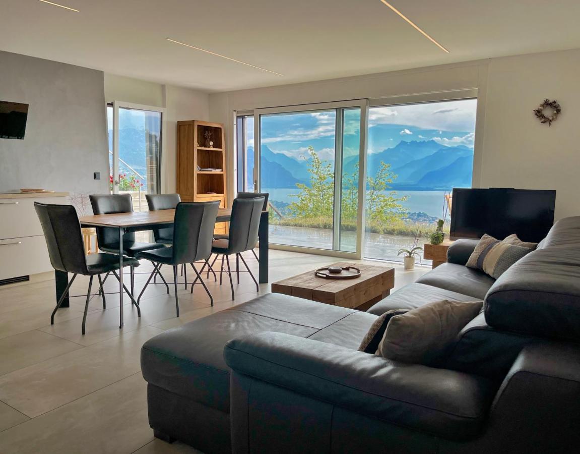 Appartement Moderne Avec Vue Panoramique A Jongny Proche De Montreux Dış mekan fotoğraf